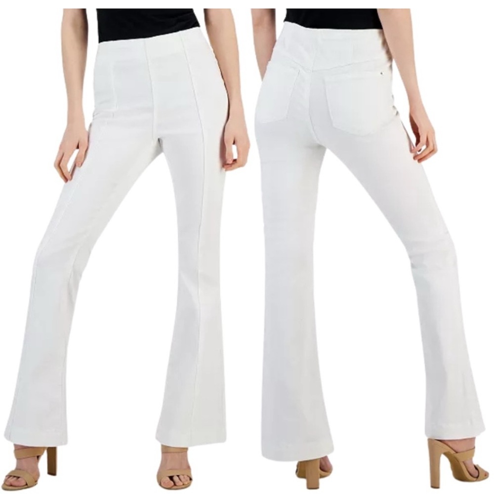 🤍INC White Pull-On Flare & Wide Leg Jeans size 4 👖Like New condition